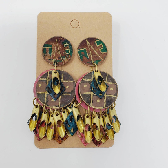 Brass Dangle Boho Fashion Jewelry Eearrings - Picture 8 of 8